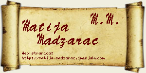 Matija Madžarac vizit kartica